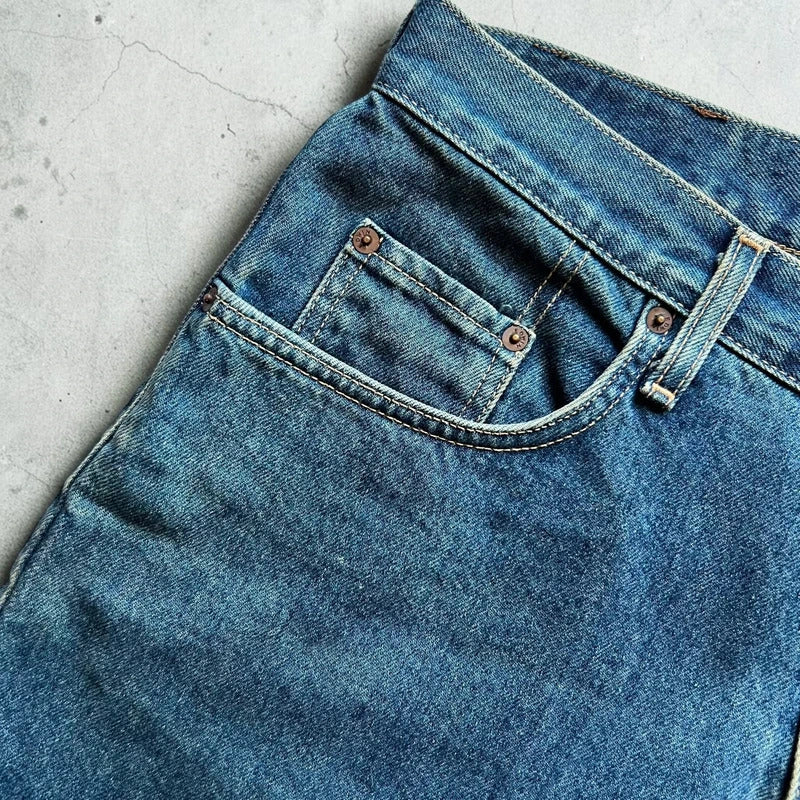Vintage 00's Baggy Edwin Blue Denim Shorts Jorts W29