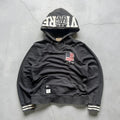 Vintage 00’s Black Avirex USA Flag Hoodie S