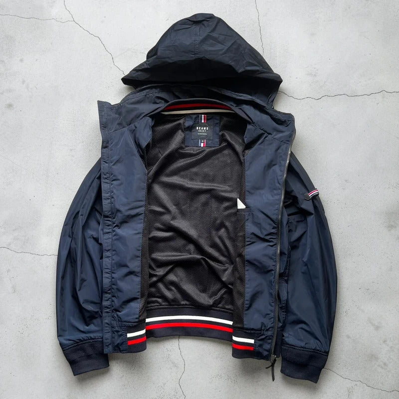 Navy Blue Beams Japan Hooded Bomber Jacket XS