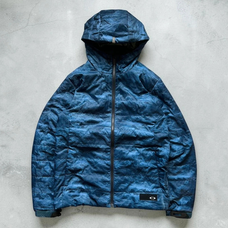 Navy Blue Digi Camo Oakley Technical Water Resistant Insulated Jacket Coat S
