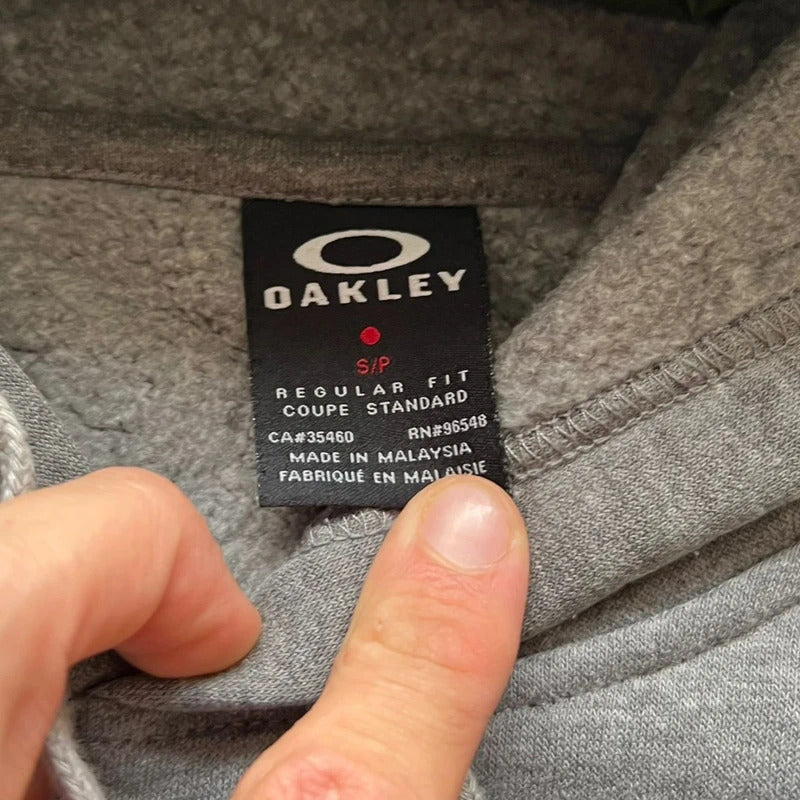 Vintage 00's Oakley Print Logo Grey Hoodie S