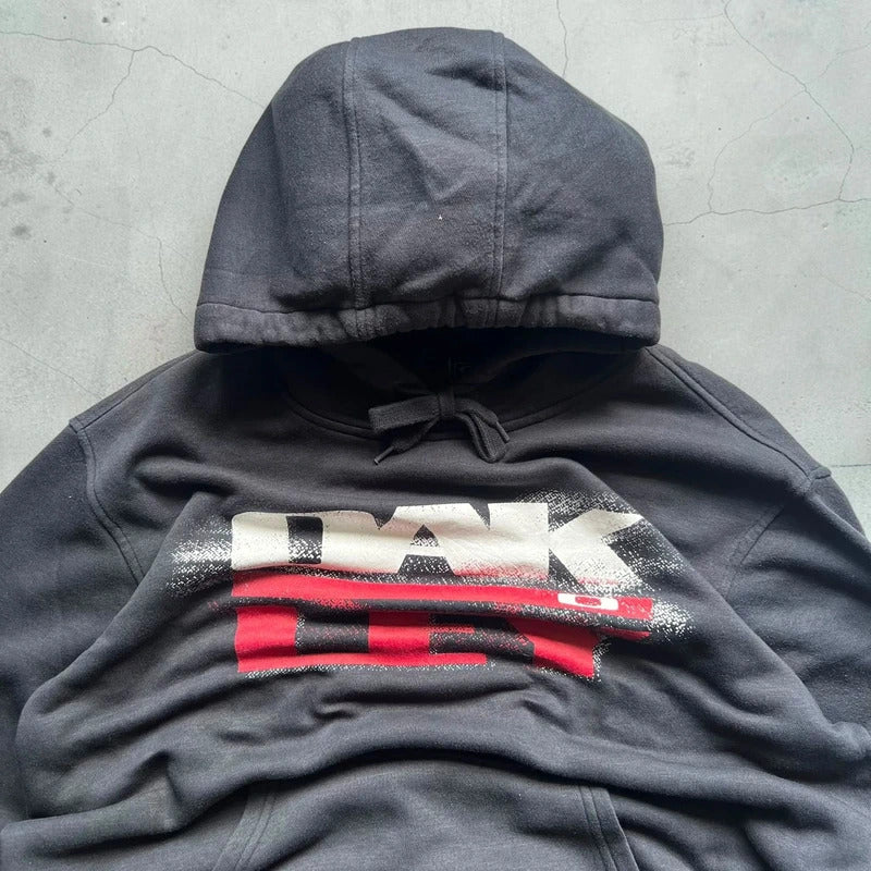 Black Oakley Print Graphic Hoodie M