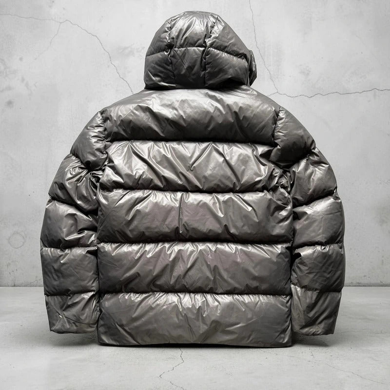 Grey Beams Japan Hooded Feather Puffer Jacket Coat M