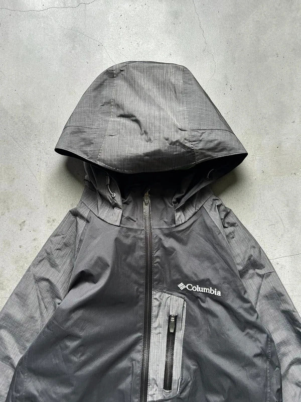 Black Grey Columbia Waterproof Windbreaker Jacket Coat