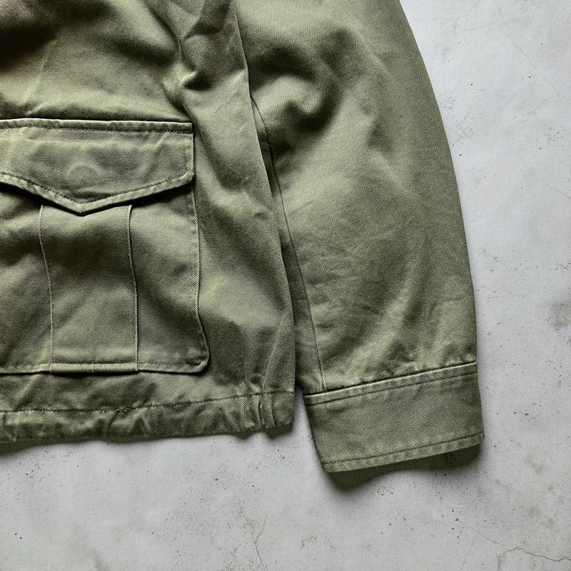 Vintage 00's Dark Green Military Style Button up Jacket XS