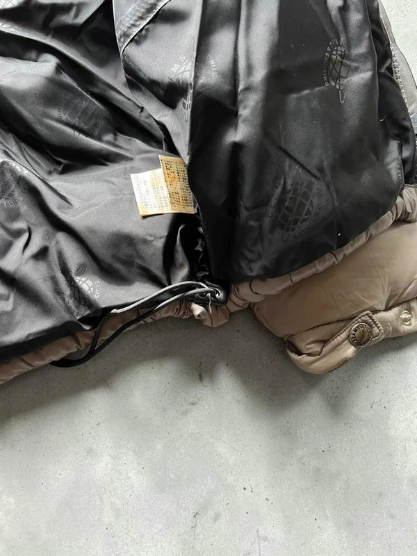 Beams Japan Silver Grey Shiny Down Puffer Jacket Coat XS