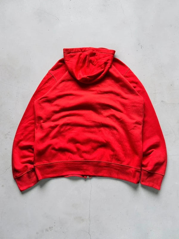 Vintage 00's Red Oakley Logo Zip up Hoodie L