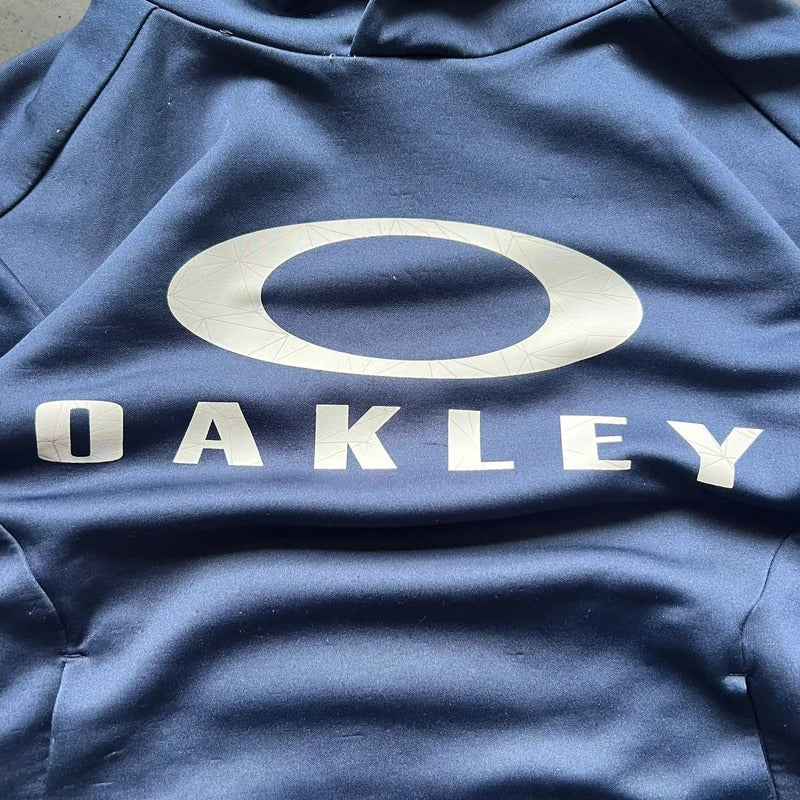 Vintage 00's Oakley Print Logo Navy Blue Hoodie S