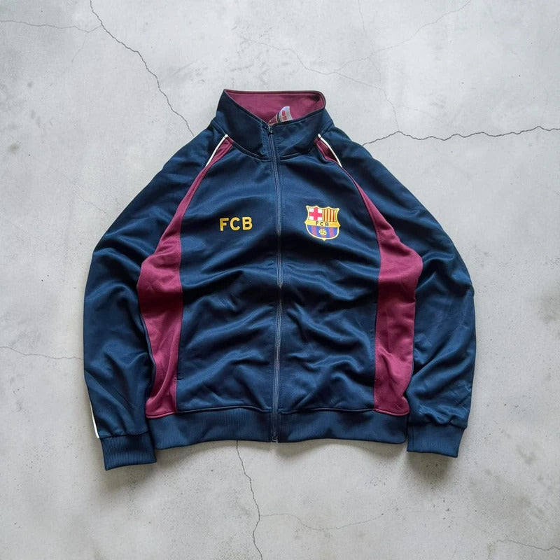 Vintage 00's FC Barcelona Football Tracksuit Navy Blue S