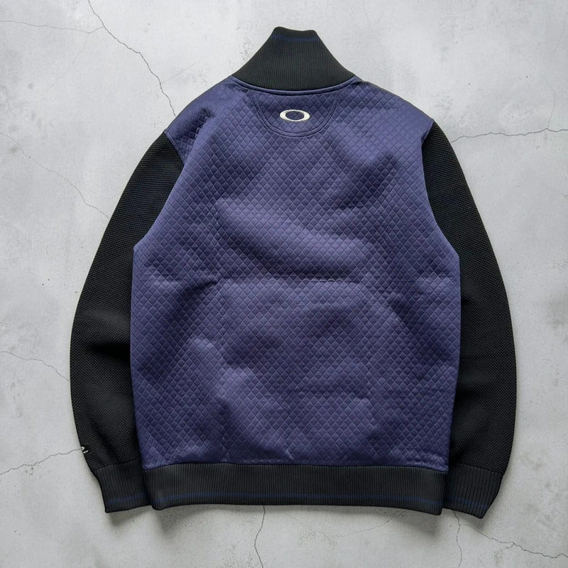 Oakley Navy Black Quilted Zip up Jacket M