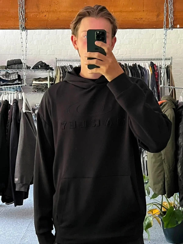 Black Oakley Embossed Logo Hoodie M
