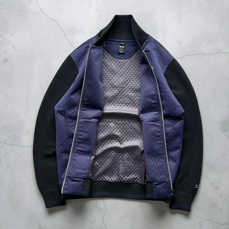 Oakley Navy Black Quilted Zip up Jacket M