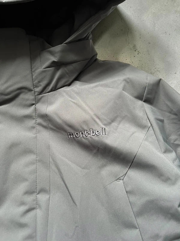 Dark Grey Montbell Water Repellent Puffer Jacket Coat L