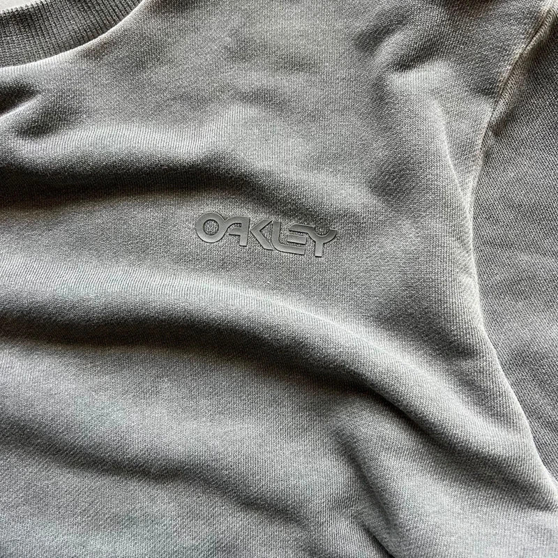 Oakley Grey Garment-Dyed Crewneck Sweatshirt Xs