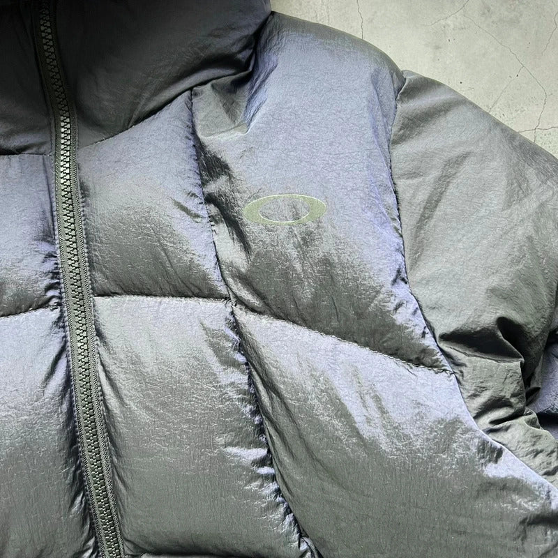 Purple Navy Prismatic Oakley Hooded Puffer Jacket Coat M