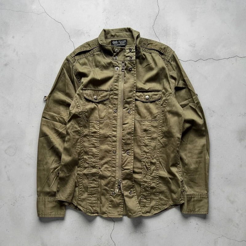 Vintage 00's Beams Japan Khaki Green Military Jacket S