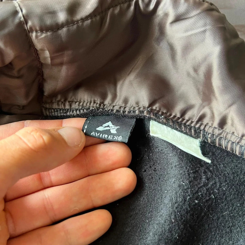 Vintage 90's Black Avirex Fleece Jacket L