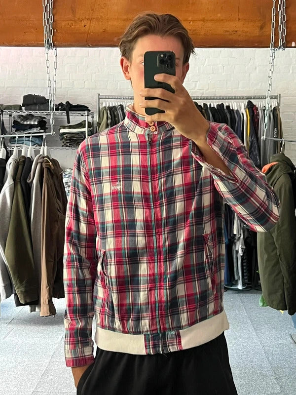 Vintage 00s Stussy Plaid Checked Tartan Zip Up Jacket M