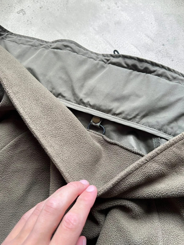 Khaki Green Avirex Coat Jacket Fleece Inner Lining L