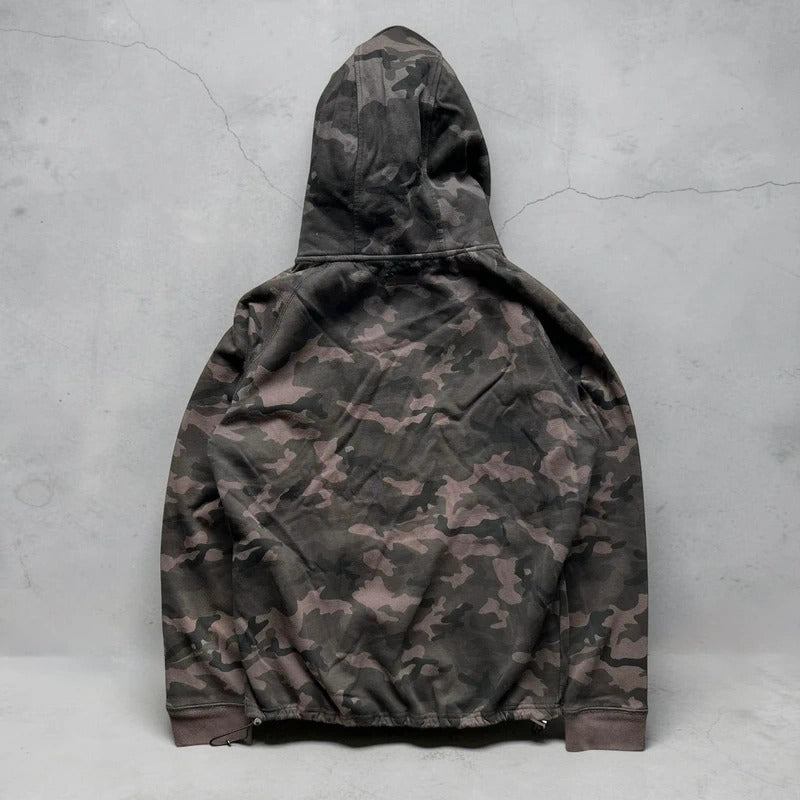 Beams Japan Brown Camo Zip up Hoodie Jacket S