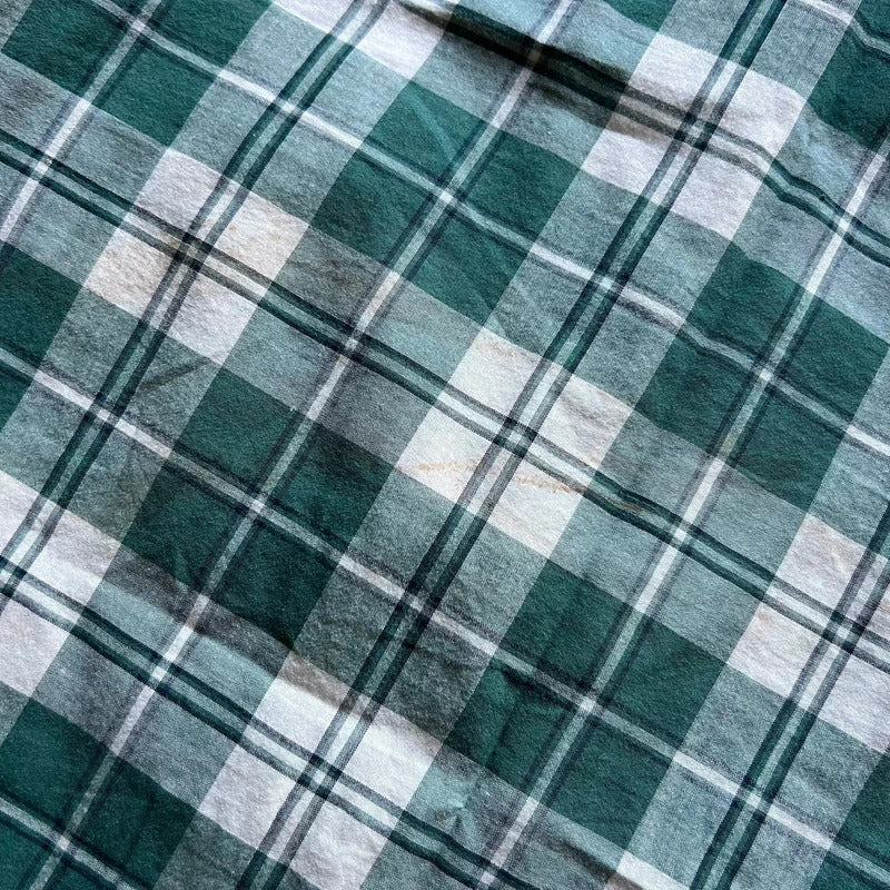 Green/White Corisco Plaid Hooded Shirt Jacket L