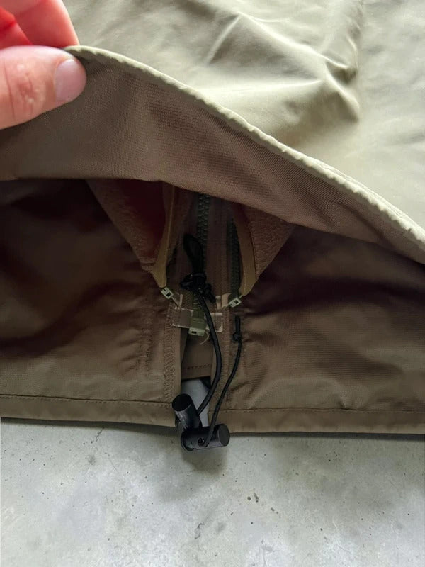 Khaki Green Avirex Coat Jacket Fleece Inner Lining L