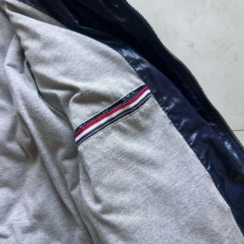 Beams Japan Navy Blue Shiny Hooded Puffer Jacket Coat XS