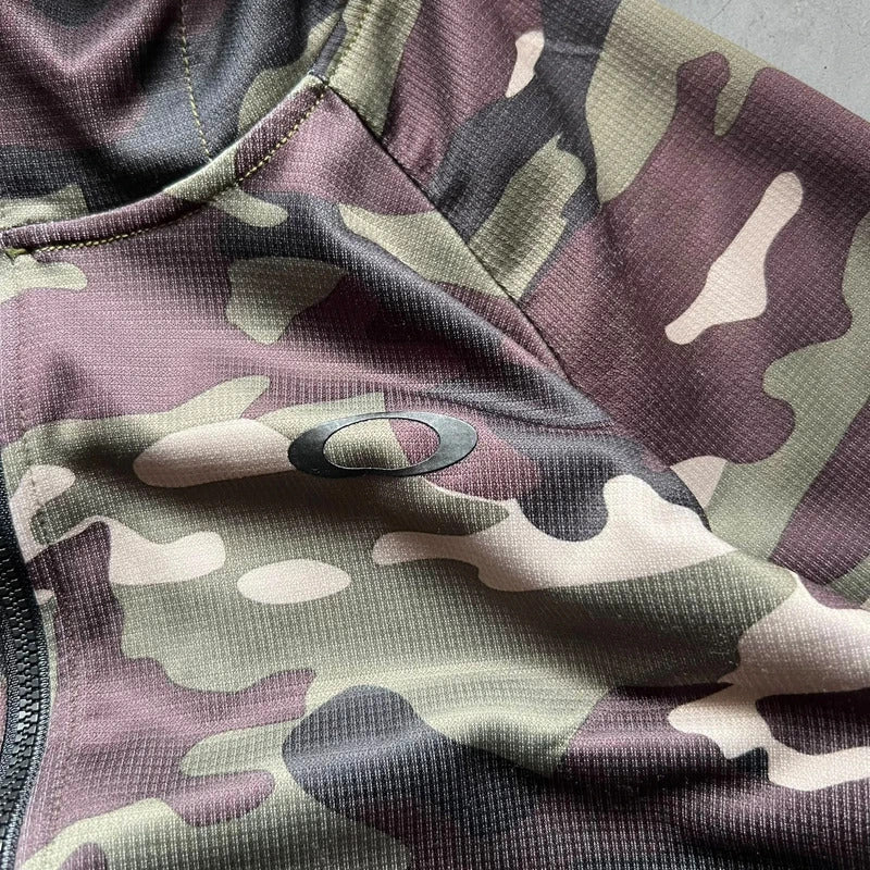 Green Camo Oakley Lightweight Technical Hooded Zip Jacket M
