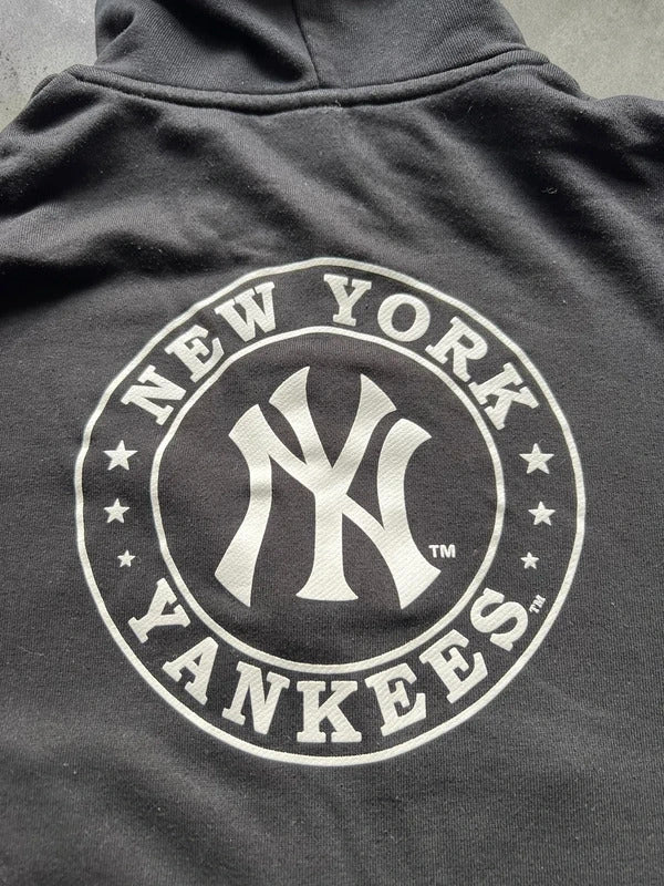Black MLB NY New York Yankees Zip up Hoodie