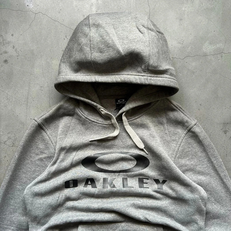 Vintage 00's Oakley Print Logo Grey Hoodie S