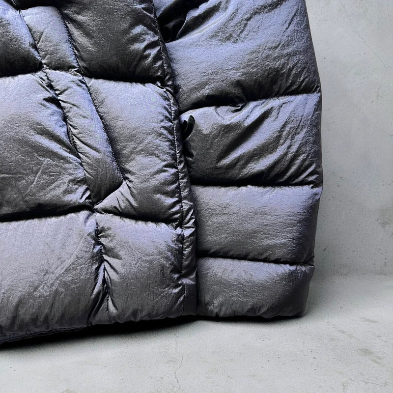 Purple Navy Prismatic Oakley Hooded Puffer Jacket Coat M