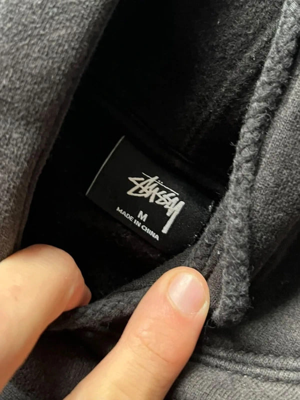 Vintage 00's Black Stussy Logo Hoodie M
