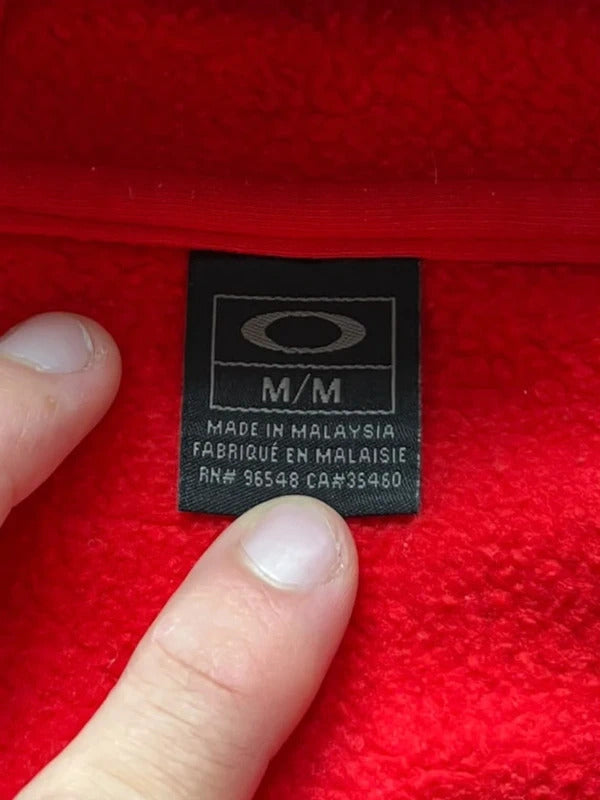 Vintage 00's Red Oakley Logo Zip up Hoodie M
