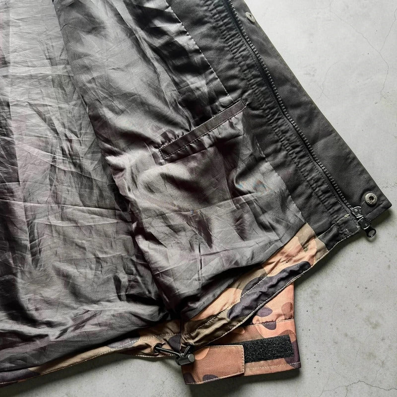 Brown Camo Technical Hooded Zip Jacket M