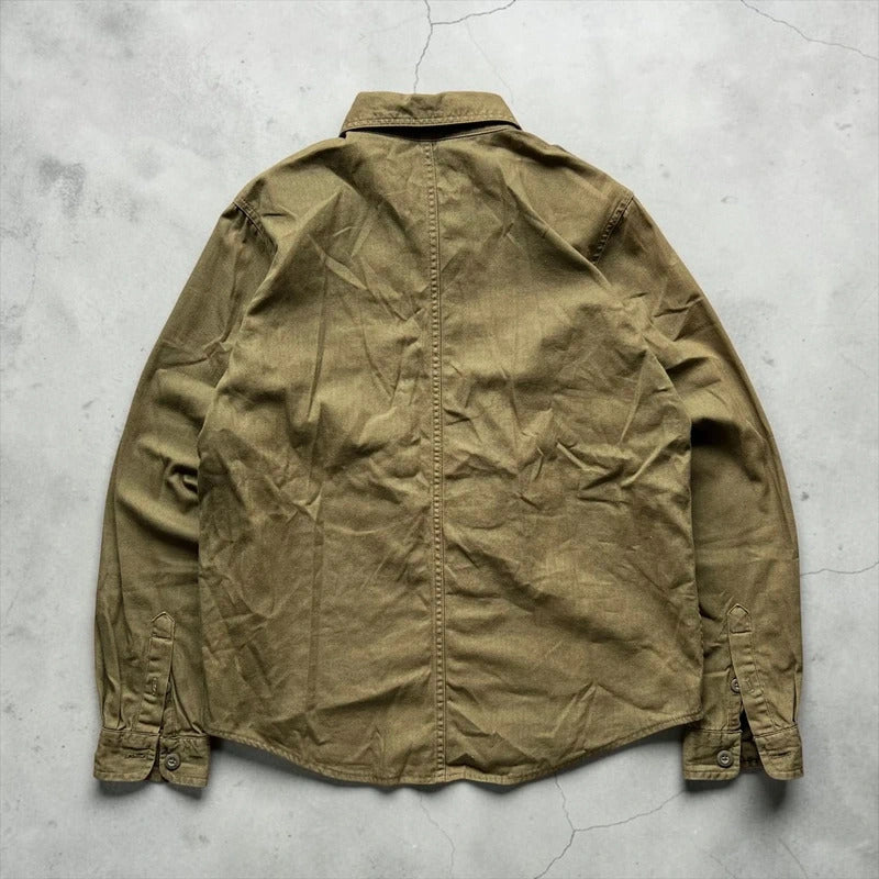 Vintage 00's Khaki Green Military Style Jacket Shacket S