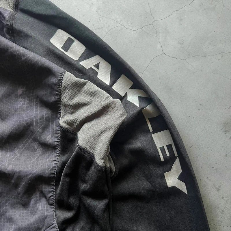Vintage 00's Oakley Black Grey Technical Track Jacket S