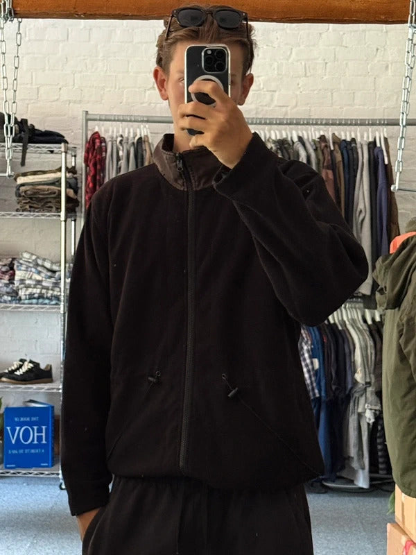 Vintage 90's Black Avirex Fleece Jacket L