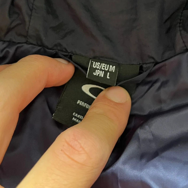 Purple Navy Prismatic Oakley Hooded Puffer Jacket Coat M