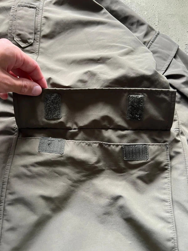 Khaki Green Avirex Coat Jacket Fleece Inner Lining L