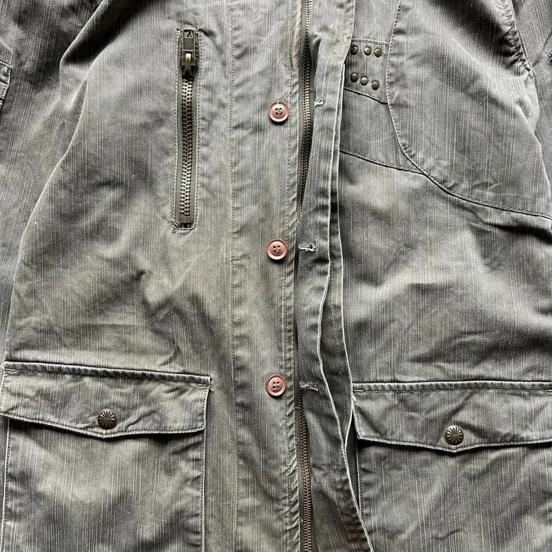 Vintage 00's Khaki Green Technical Military Jacket S