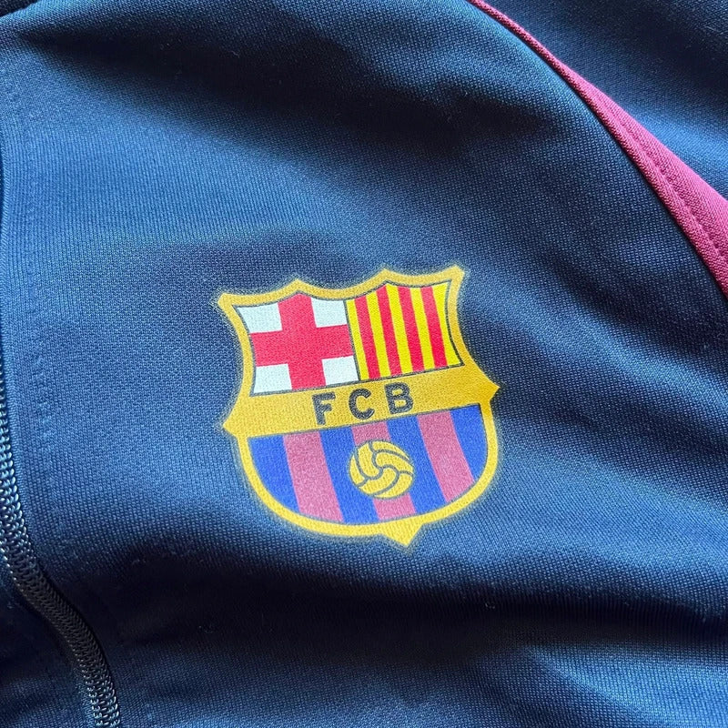 Vintage 00's FC Barcelona Football Tracksuit Navy Blue S