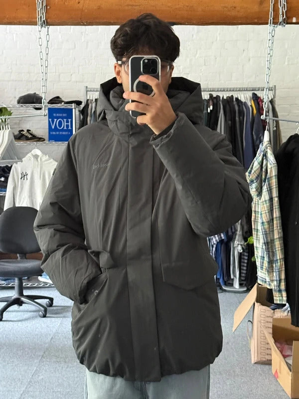 Dark Grey Montbell Water Repellent Puffer Jacket Coat L
