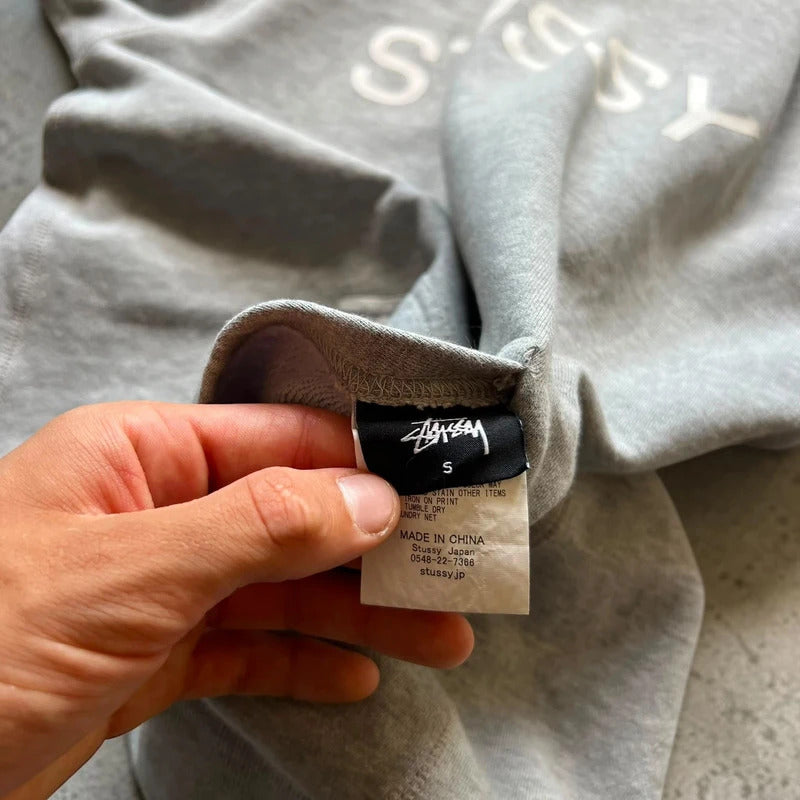 Vintage 00’s Stussy Grey Print Hoodie S