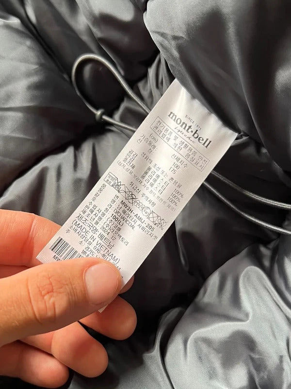 Dark Grey Montbell Water Repellent Puffer Jacket Coat L