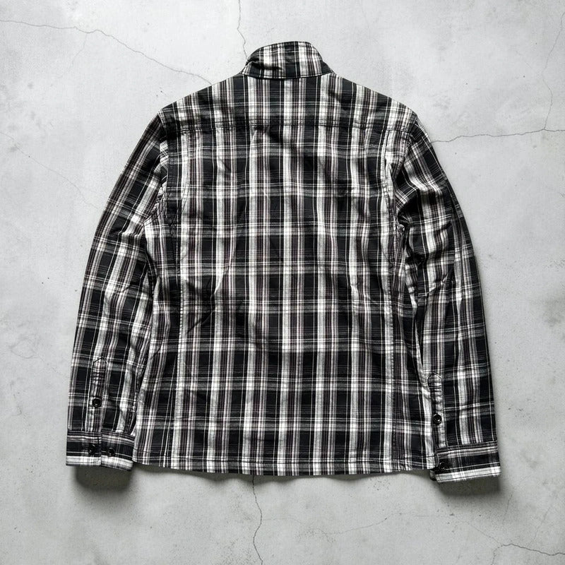 Black Grey White Plaid Checked Jacket S