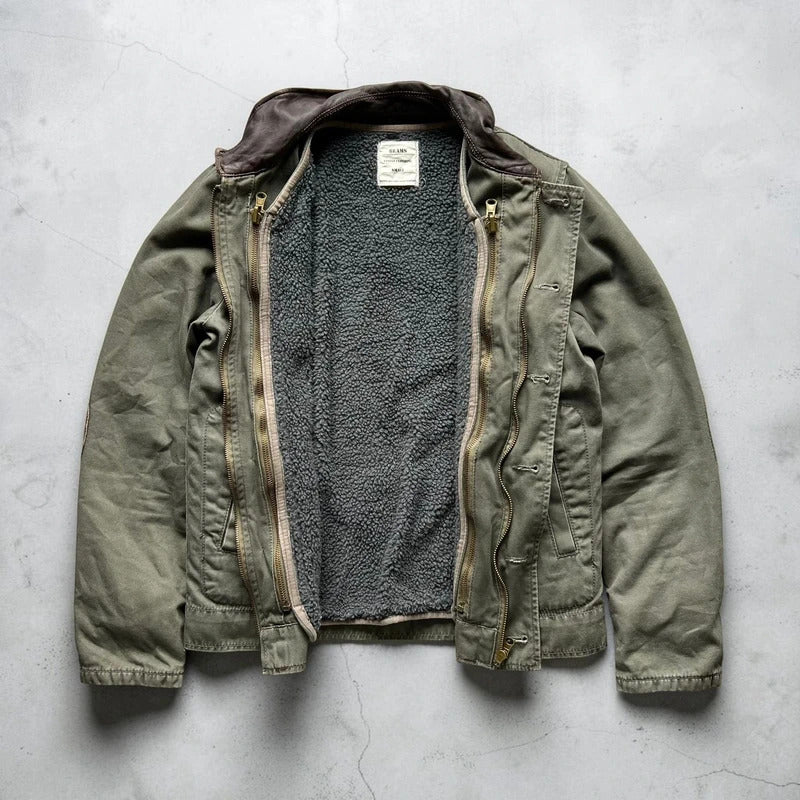 Vintage 00's Beams Japan Khaki Green Military Harrington Jacket XS