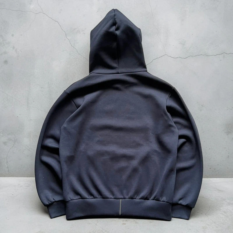 Navy Black Oakley Embossed Logo Hoodie XS