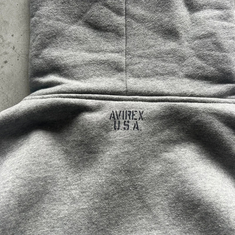 Grey Avirex Camo Logo Pullover Hoodie S