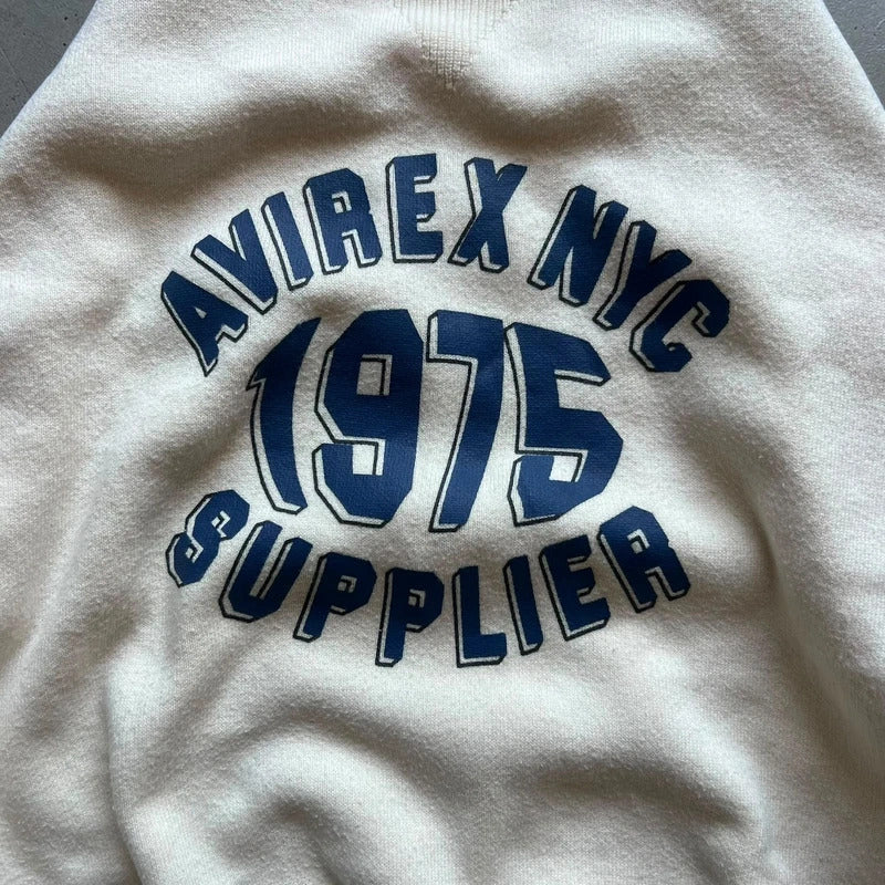 Vintage 00's Avirex Navy Blue White Jumper Sweatshirt XS