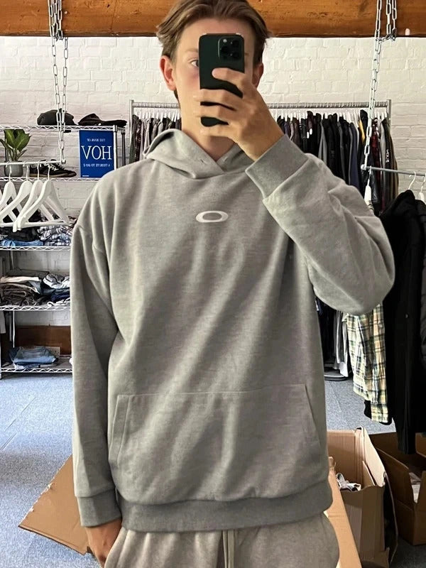 Vintage 00's Grey Oakley Hoodie XL